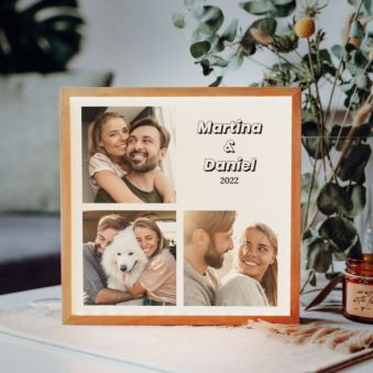 Caja de Luz con 3 Fotos y Texto
