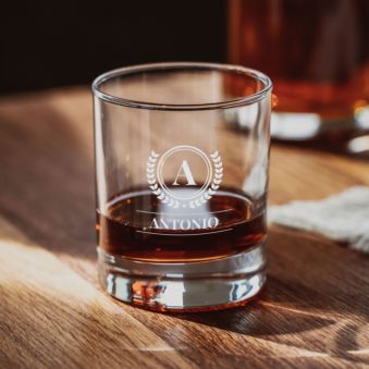 Vaso de whisky personalizado con monograma