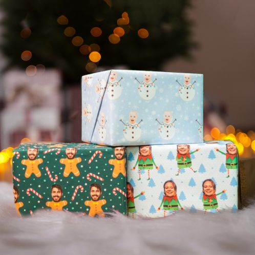 Papel de regalo de Navidad Multi-Caras con diferentes fondos