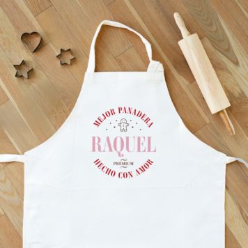 Delantal de cocina personalizable con texto para Navidad