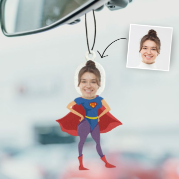 Ambientador personalizado con cara de superheroína