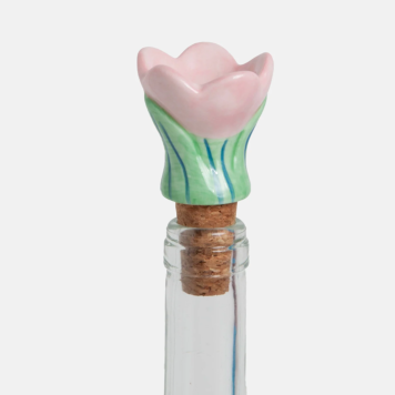 Tapón de corcho con flor de cerámica