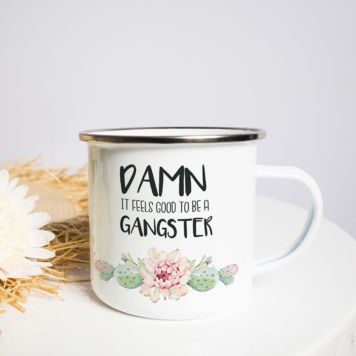 Taza de metal gángster