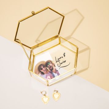 Caja de cristal con foto y texto - Design