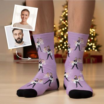 Calcetines personalizables para boda con 2 caras