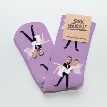 Calcetines personalizables para boda con 2 caras