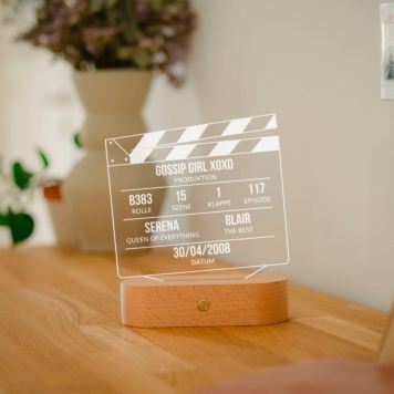 Lámpara LED personalizada de claqueta de cine 