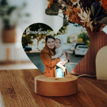 Lámpara de Corazón Personalizada con Foto y Texto