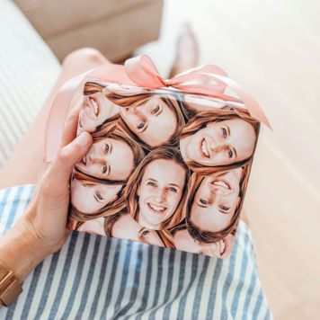 Papel de regalo personalizado con caras