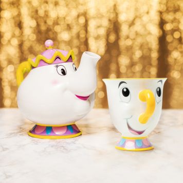 Set de tetera y taza de Bella y Bestia Sra. Potts y Chip