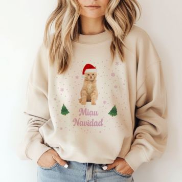 Suéter navideño personalizable con mascota y texto