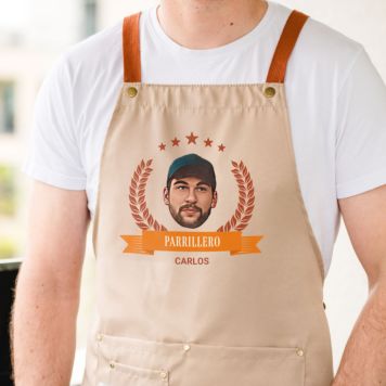 Delantal personalizable con foto y corona