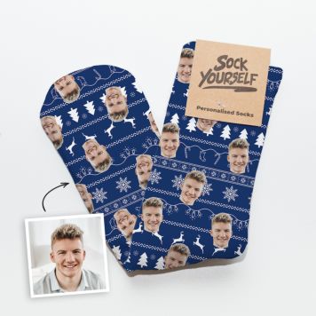 Calcetines navideños personalizables con cara y estampado - Design