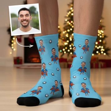 Calcetines personalizados con cara y superhéroes