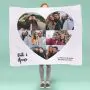 Manta personalizada con corazón, fotos y texto