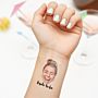 Set de 6 tatuajes con cara y texto personalizados