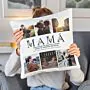 Funda de cojín personalizada con foto y texto para mamá 