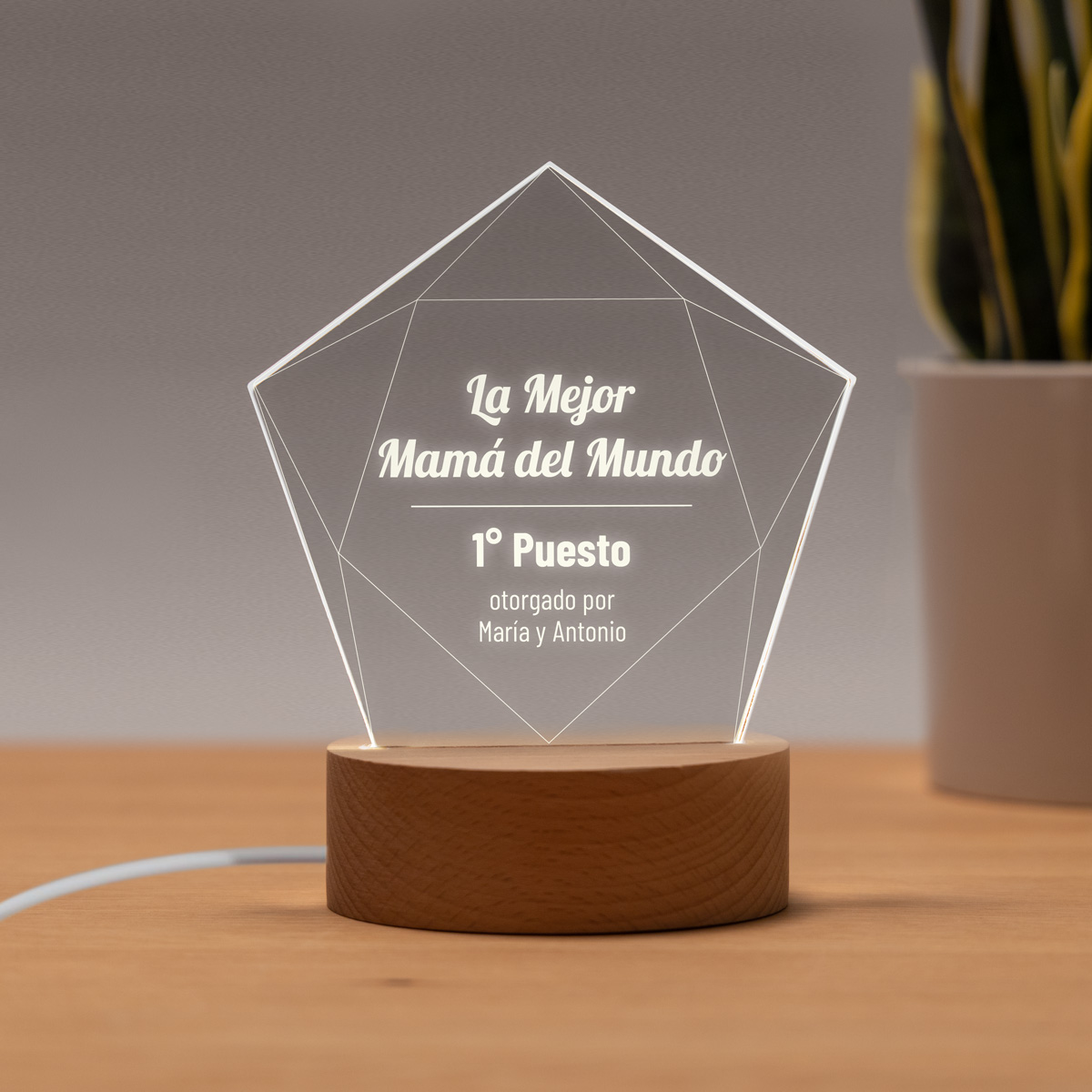 Lámpara LED personalizada con estrella