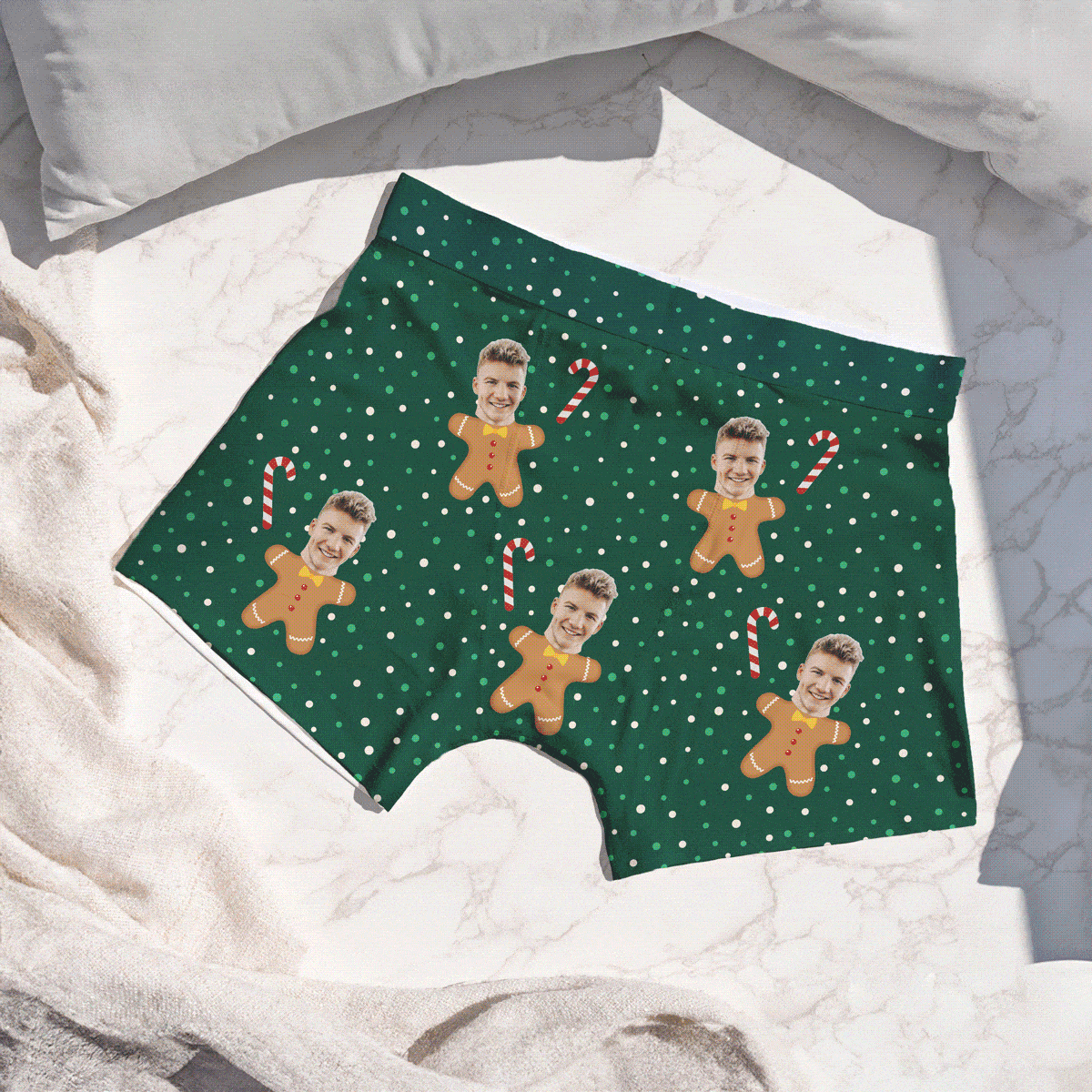 Bóxers navideños con tu cara y fondos