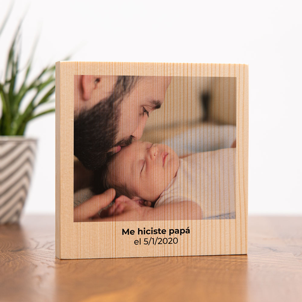 Cuadro de madera personalizado con foto y texto