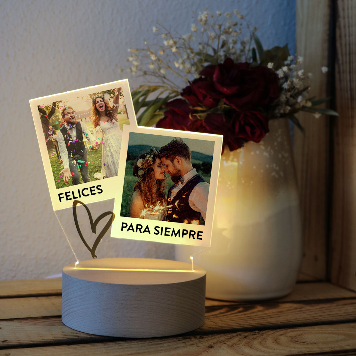 Regalos de boda Lámpara LED personalizada diseño Polaroid